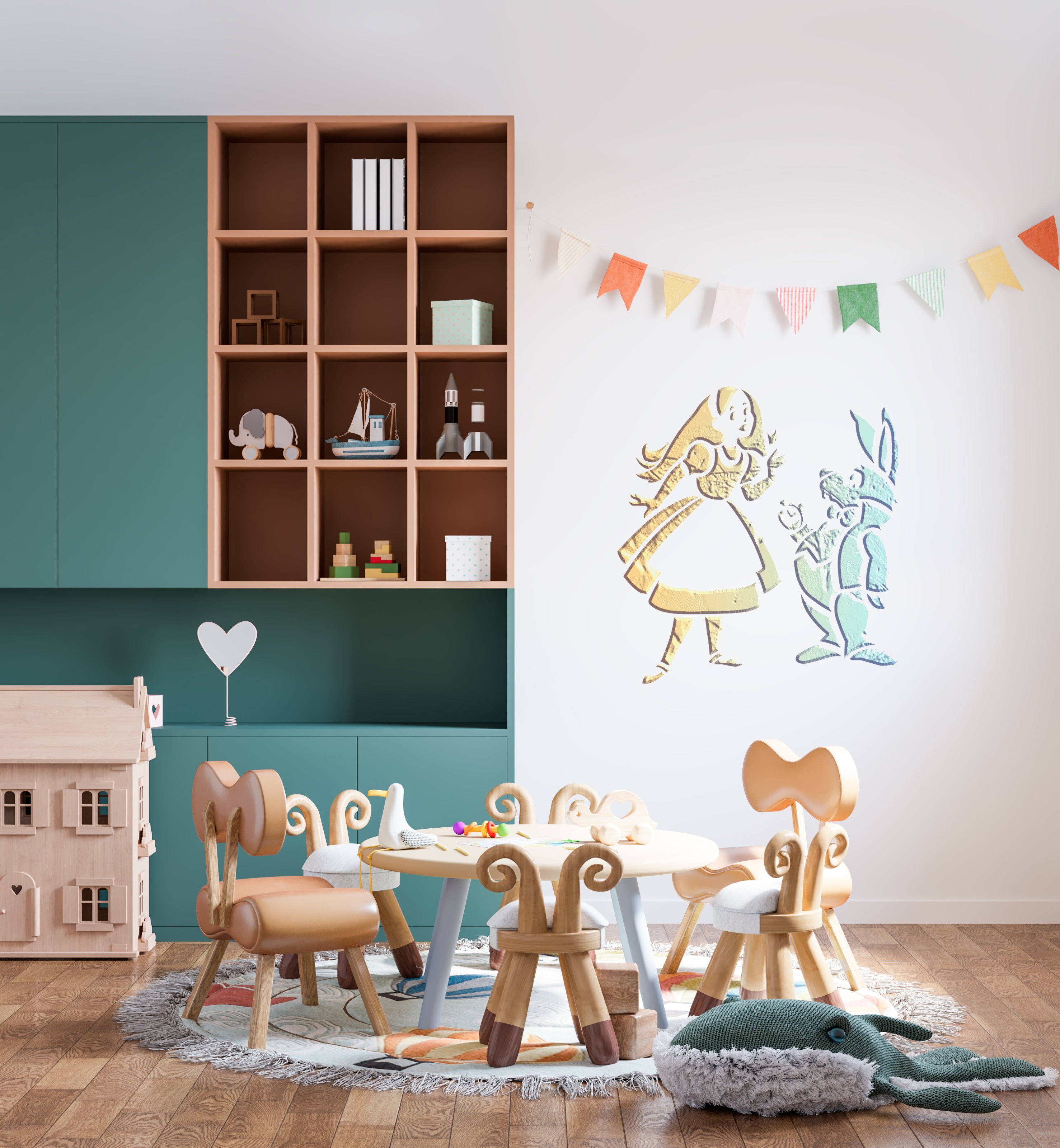 Children's stencil DFA Alice with a rabbit for fairy wall decor 0.3-1 mm (E00071)