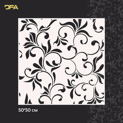 Reusable stencil DFA for decorative plaster and paint Oriental pattern 0.3-1mm (V00063)