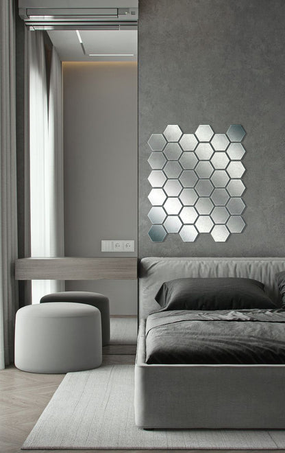 DFA Honeycomb Mirror Decor: A Modern Geometric Accent for Any Space, 18pcs/36pcs (YA00028)