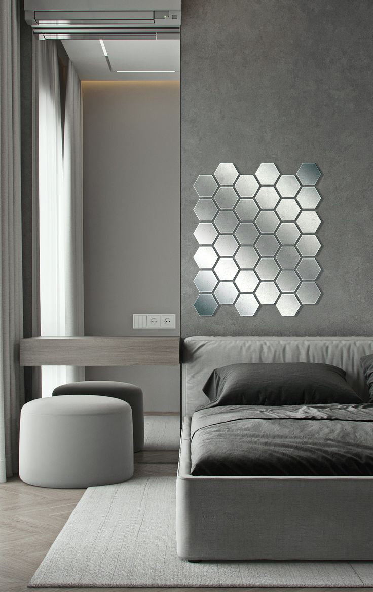 DFA Honeycomb Mirror Decor: A Modern Geometric Accent for Any Space, 18pcs/36pcs (YA00028)
