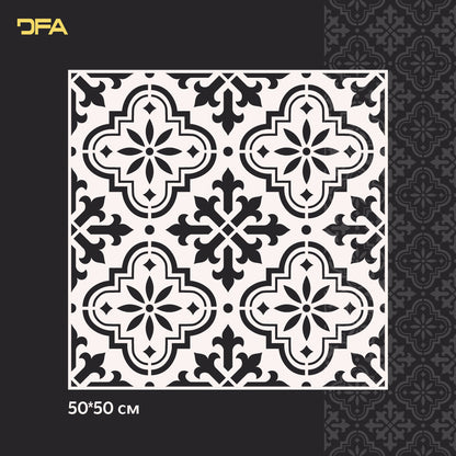 Reusable stencil DFA for decorative plaster and paint Oriental pattern 0.3-1mm (V00060)