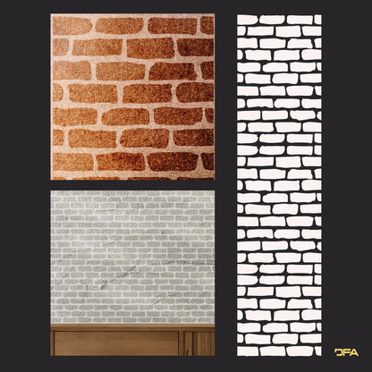 Stencil DFA Facade Brick stencil for plaster and paint 0.3-1mm 49x76 (F00010)