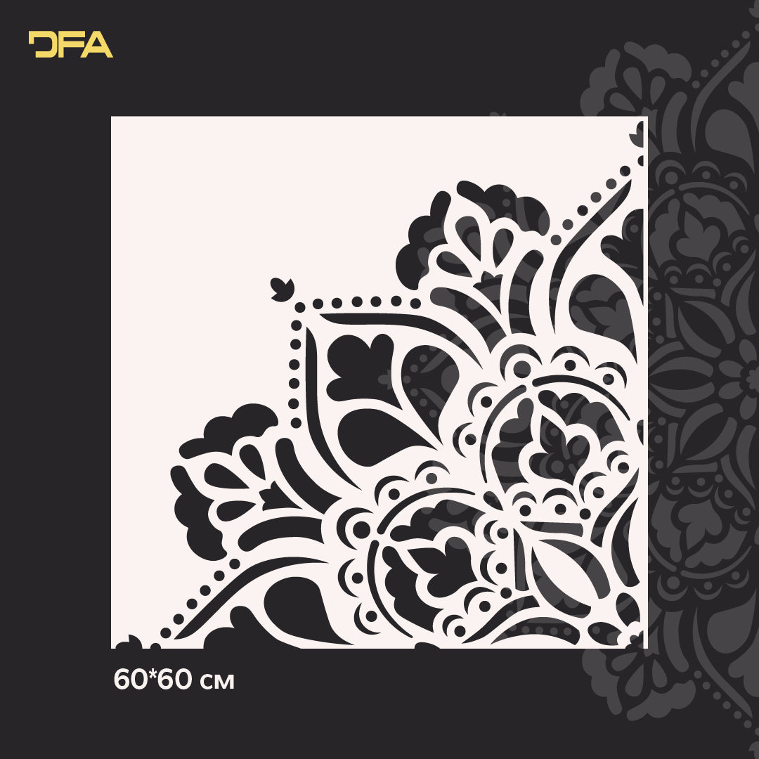 Stencil DFA reusable Round pattern for plaster and paint 0.3-1mm (С00093), 1mm - For plaster