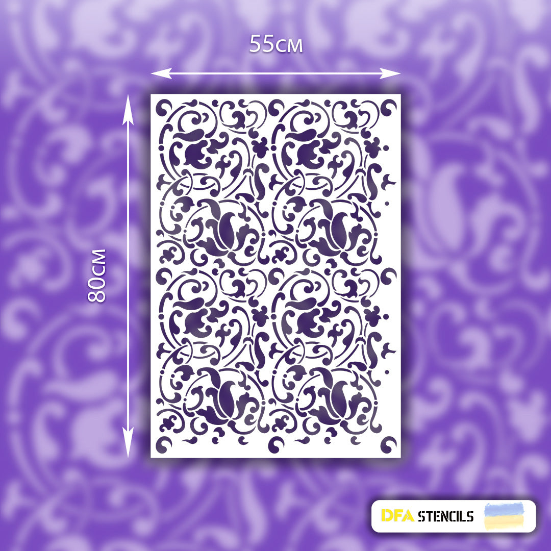 Oriental motifs in a modern version - stencil DFA for decorative decoration 0.3-1 mm (V000021-d)