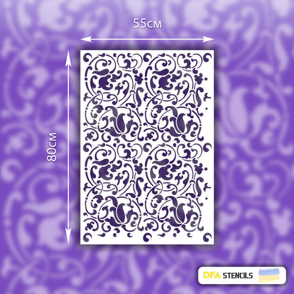 Oriental motifs in a modern version - stencil DFA for decorative decoration 0.3-1 mm (V000021-d)