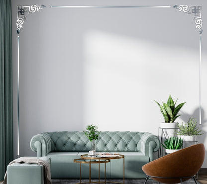 Elegant accent: DFA mirror corner pattern for your interior, 2pcs/4pcs (YA00029)