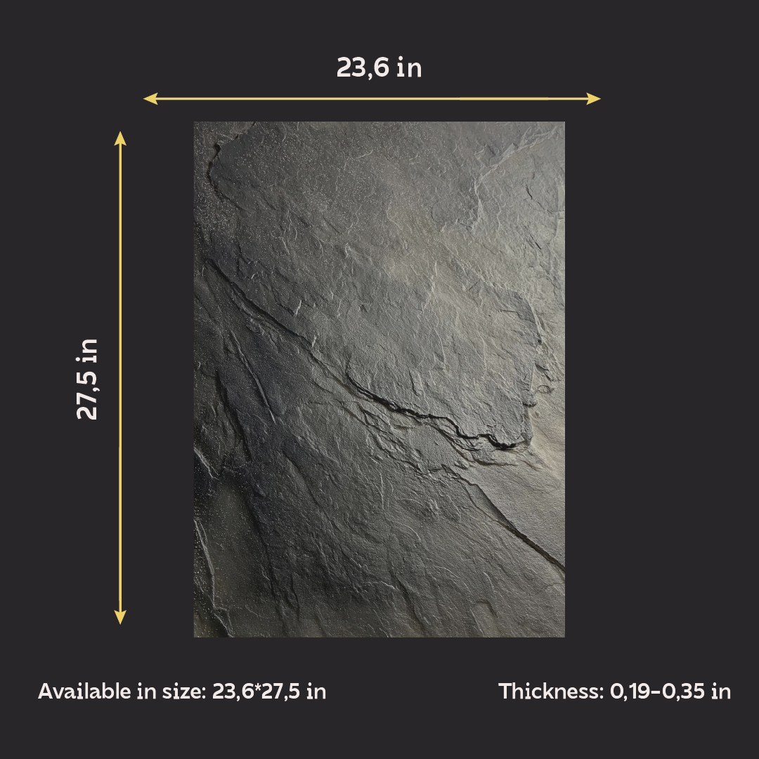 Silicone impression for decoration Stone texture (black) W00004