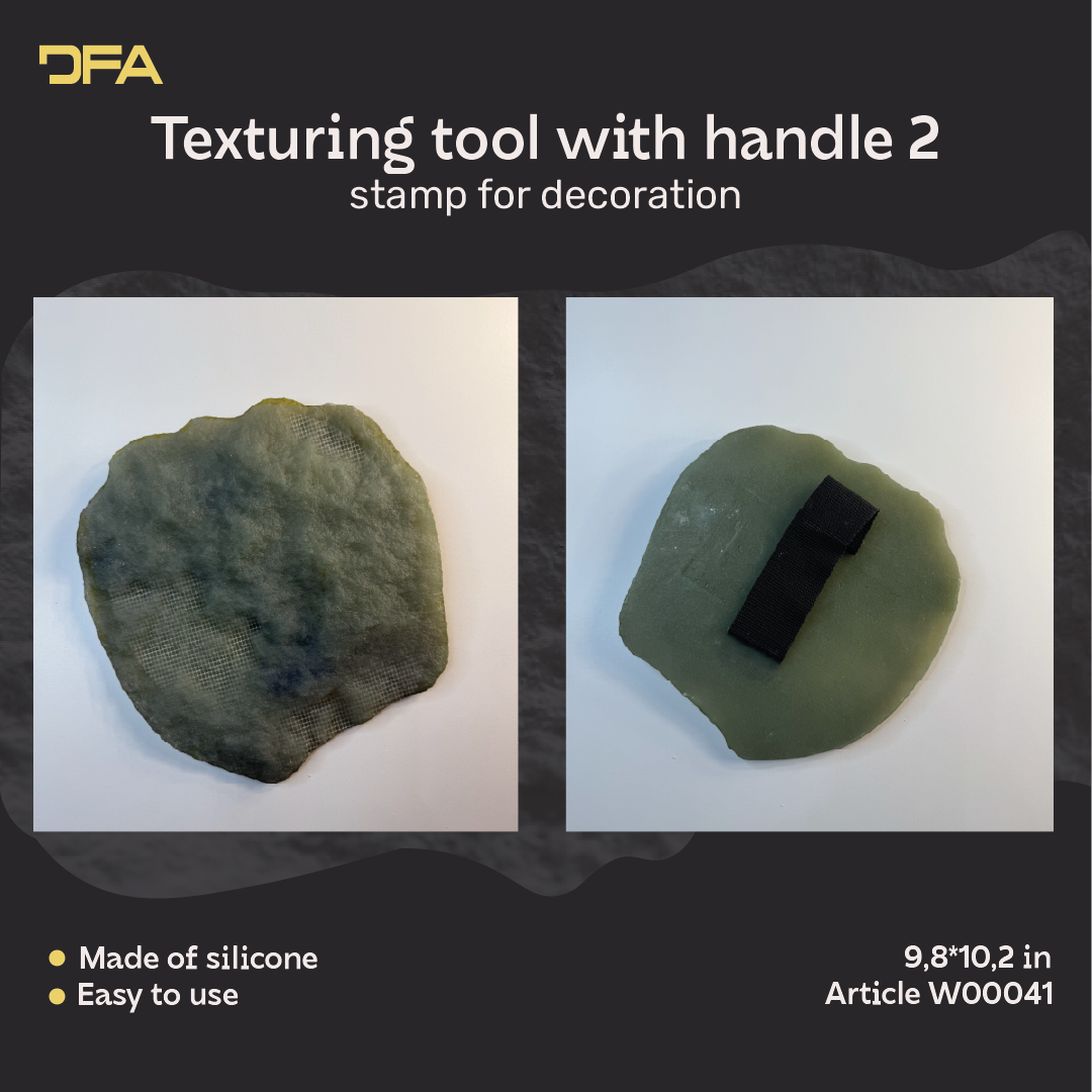 Silicone impression/stamp for decoration DFA Paint brush with handle green 2 thickness 22 mm (W00041)