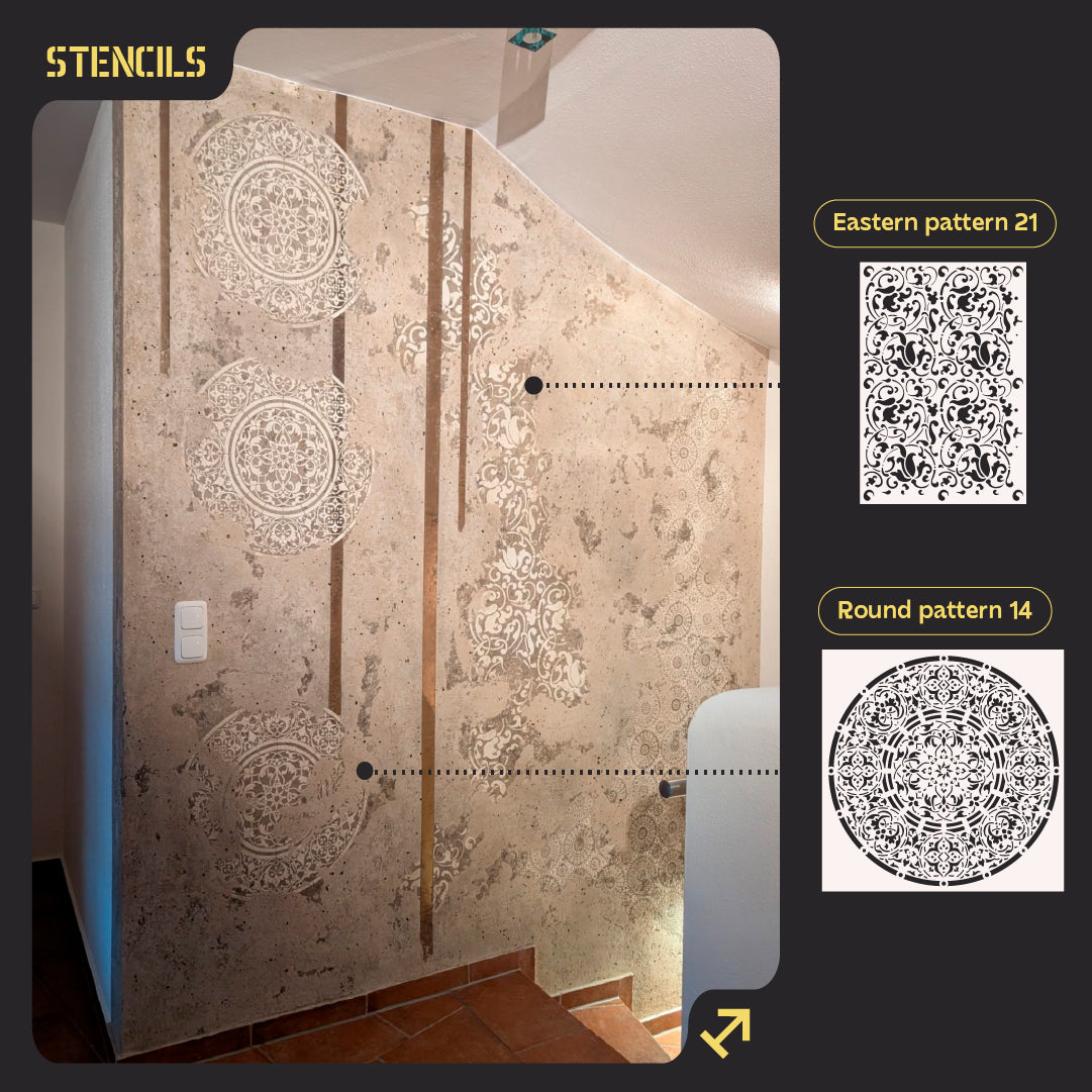 DFA Stencil Set 2 pcs. – Oriental and Round Patterns for Walls and Furniture 0.3-1 mm (N00148)