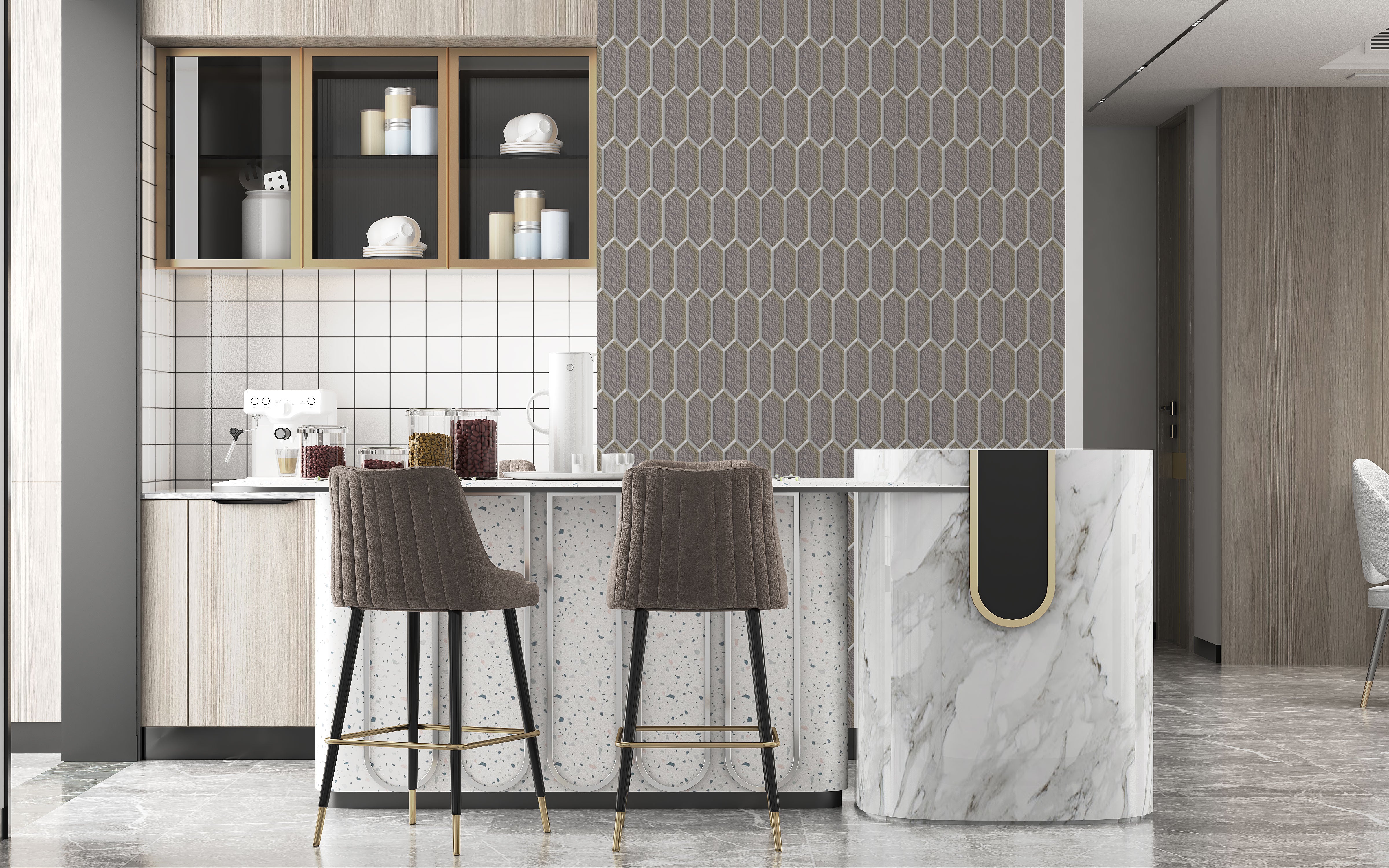 Stylish decor with geometric honeycombs is easy and fast - stencil DFA Geometry 0.3-1 mm (G00077)