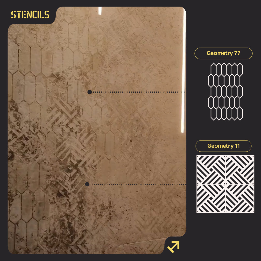 DFA 2-in-1 Stencil Set: Create Dynamic Honeycomb Style and Clear Geometry 0.3-1mm (N00150)