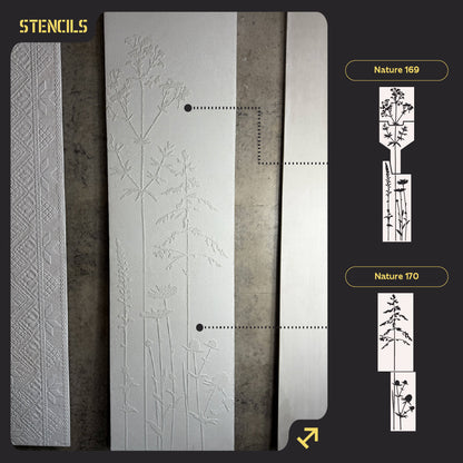 Set of DFA stencils for wall decoration (Nature 169 + Nature 170) for plaster and paint 0.3-1 mm (N00119)