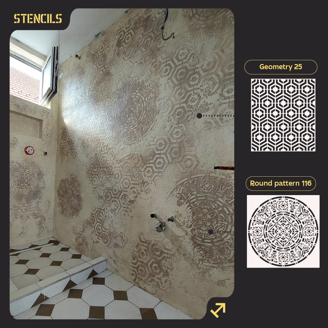 DFA set of 2 stencils Round and Geometric – easily create original decor 0.3-1 mm (N00157)