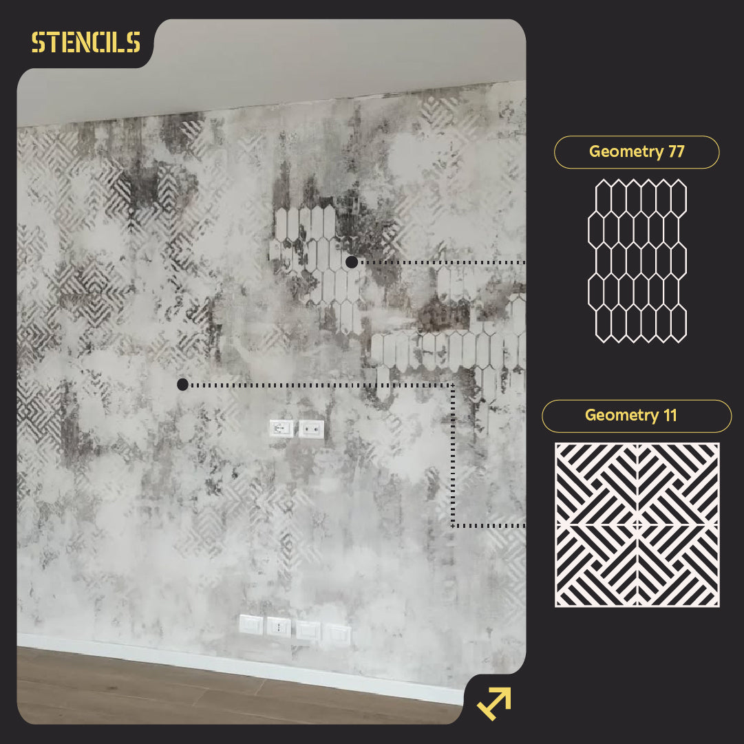 Set for decorating walls for plaster and paint 34 (Geometry 77 + Geometry 11) 0.3-1 mm (N00034)