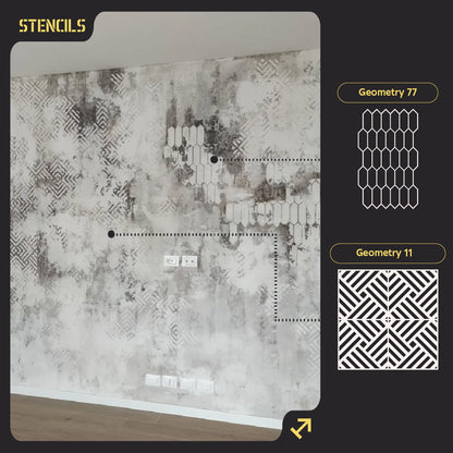 Set for decorating walls for plaster and paint 34 (Geometry 77 + Geometry 11) 0.3-1 mm (N00034)