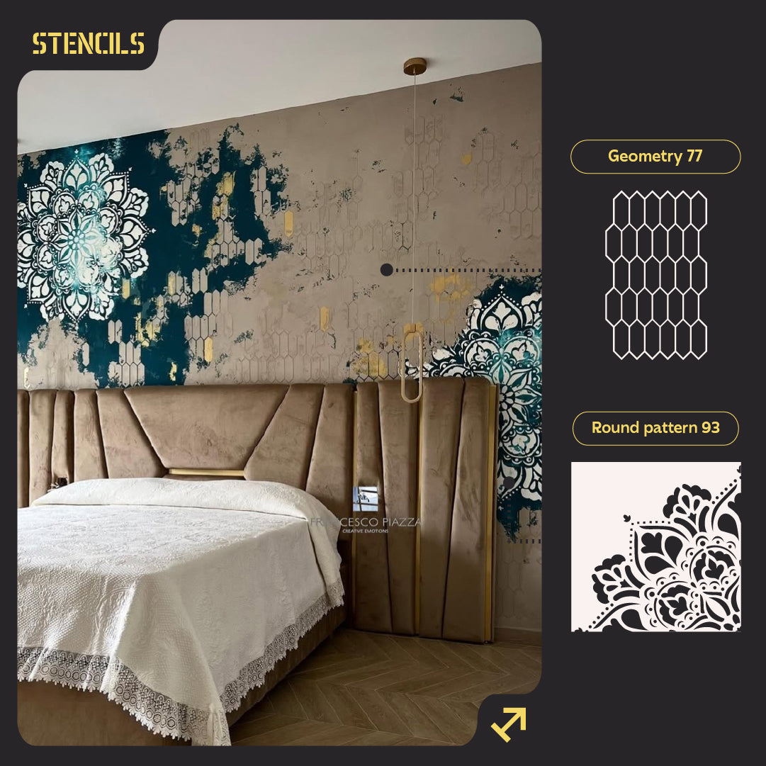 Set for wall decoration under plaster and paint 37 (Geometry 77 + Round pattern 93) 0.3-1 mm (N00037)