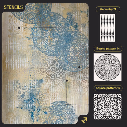 DFA 3 in 1 Stencil Set: Perfect Geometry for Modern Design and Professional 3D Embossing 0.3-1 mm (N00152)