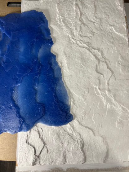 Silicone impression for decoration Stone texture (blue) W00011