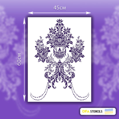 Stencil for decoration DFA Royal Damascus, for putty and paint, 0.3-1mm (D00024)
