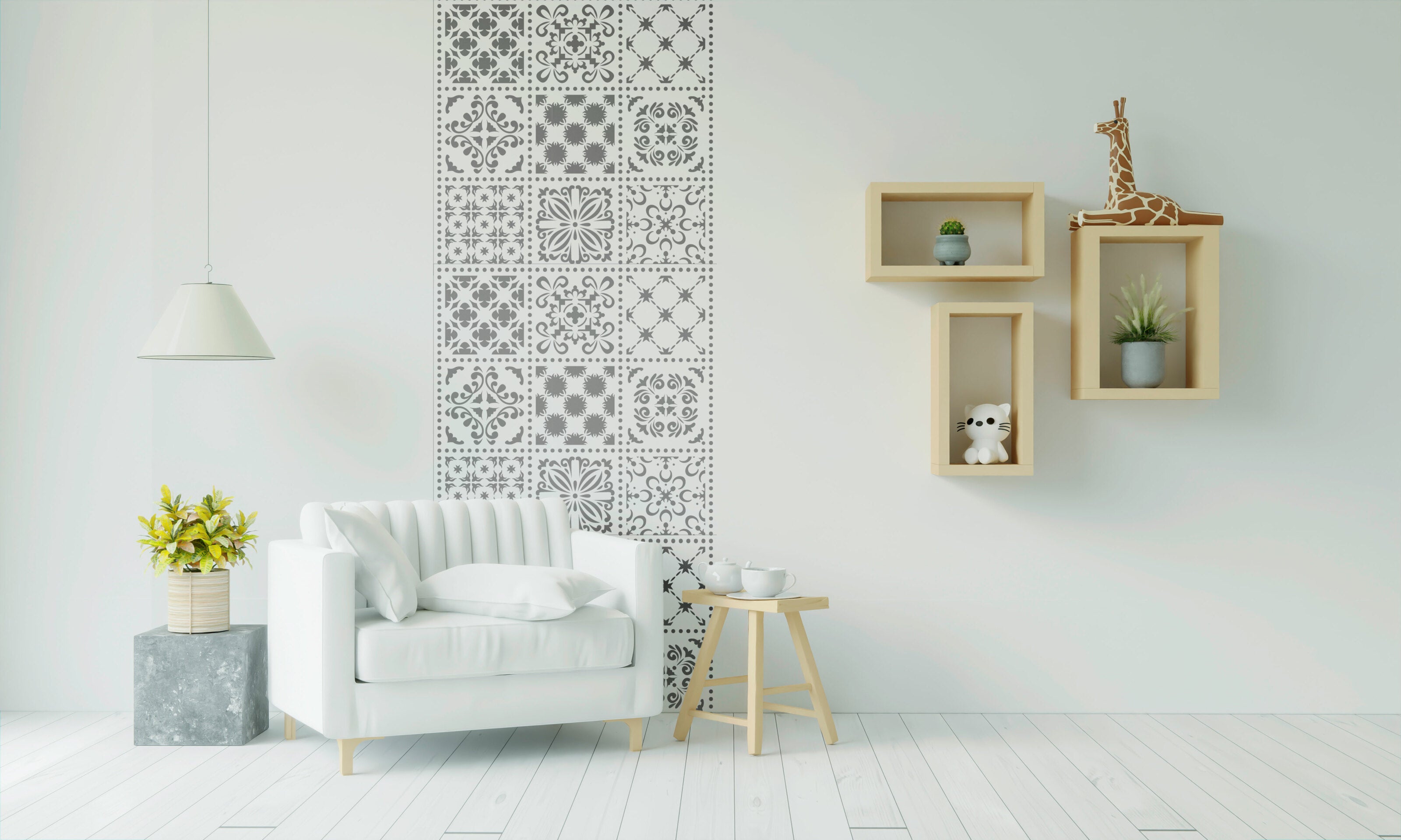 Quality stencil for decoration DFA square pattern, for putty and paint, 0.3-1mm (K00024)