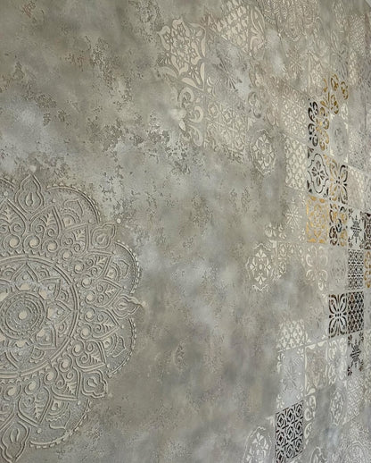Wall decoration set for plaster and paint 1 DFA stencils (Round pattern 26 + Square pattern 25) 0.3-1 mm (N00001)