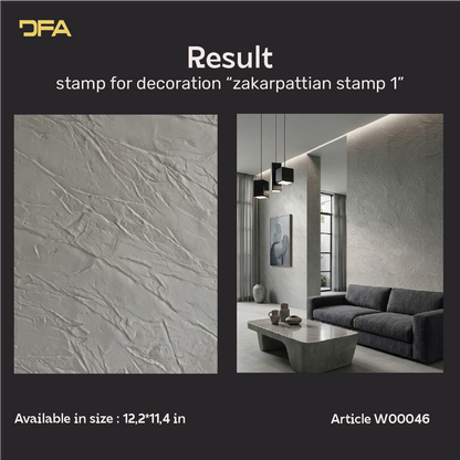 Silicone impression/stamp for decoration DFA Transcarpathian slate 1 with handle, thickness 15 mm (W00046)