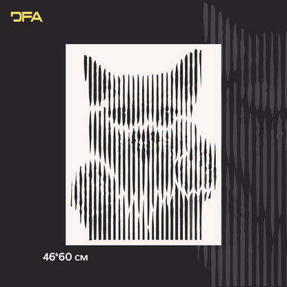 Stencil Kitten DFA animals for walls for plaster and paint 0.3-1mm (J00041)