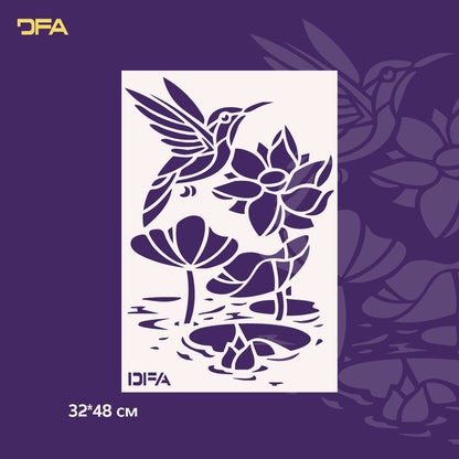 Stencil Bird DFA animals for walls for plaster and paint 0.3-1 mm (J00053)