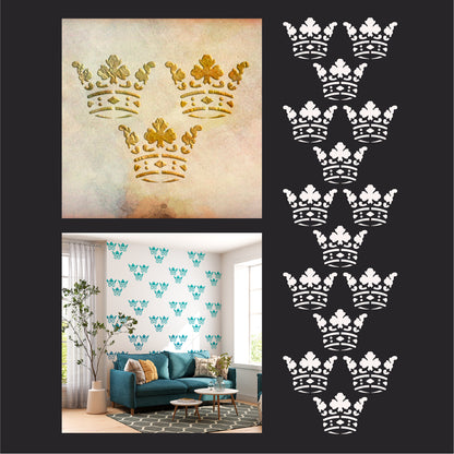 DFA Stencil Oriental Pattern Crown: Luxurious Wall Decor 0.3-1 mm (V00085)