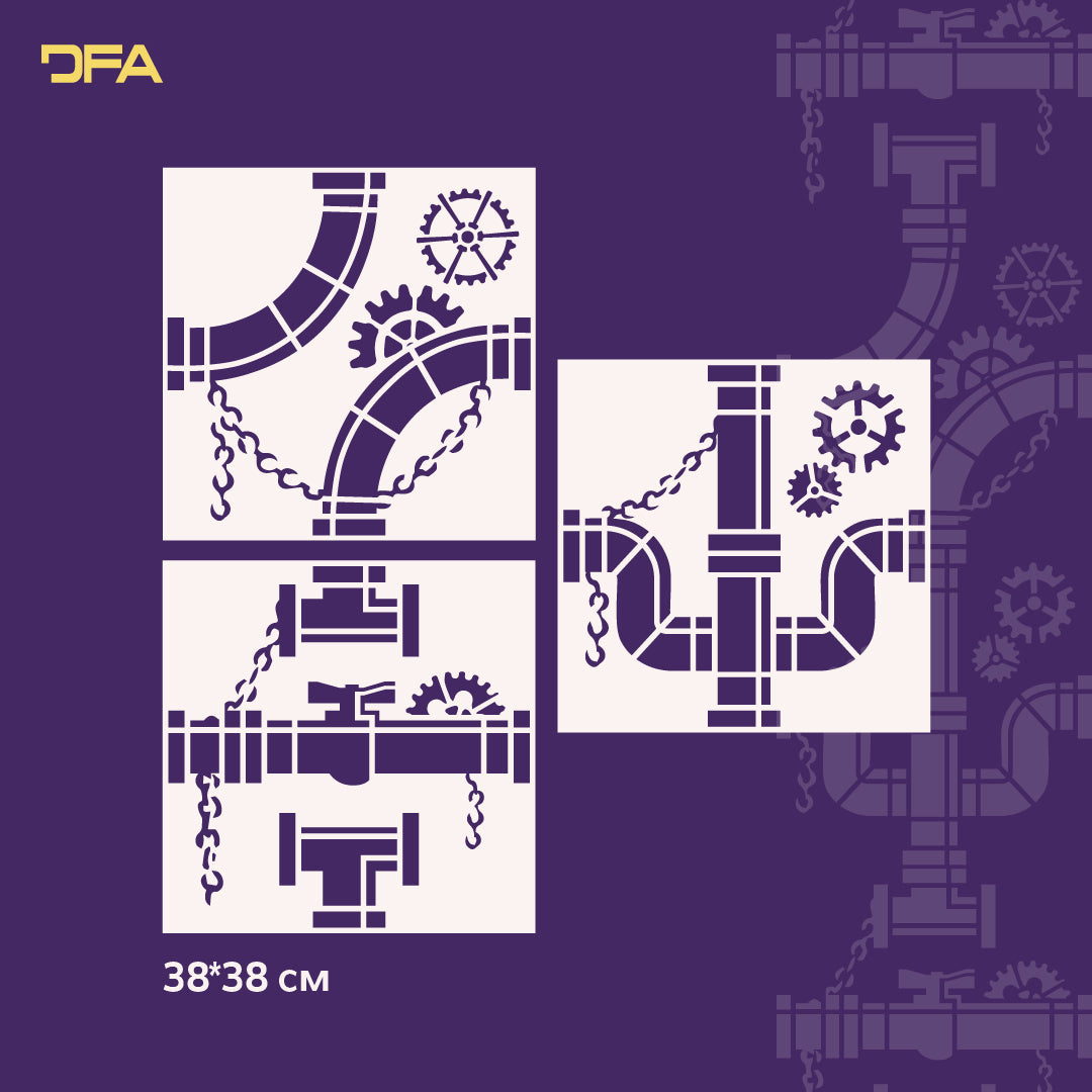 Reusable stencil DFA for decorative plaster Loft 23 (L00031)