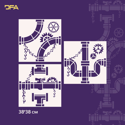 Reusable stencil DFA for decorative plaster Loft 23 (L00031)