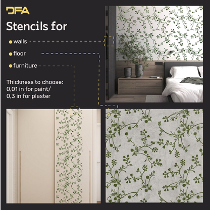 DFA Reusable Stencil "Nature" for Plaster and Paint 0.3–1 mm  (P00194)