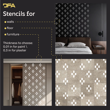 Create modern art decor with the DFA Loft stencil (0.3–1 mm, L00065)