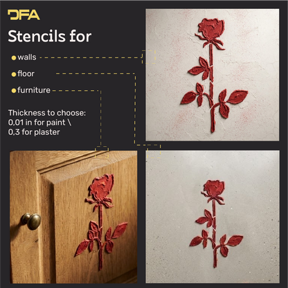 DFA "Flower" Stencil for Decoupage on Interior Decor Items (P00205)