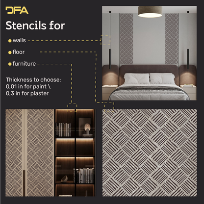Create modern art decor with the DFA Loft stencil (0.3–1 mm, L00064)