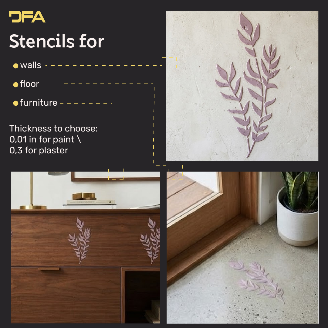 DFA "Flower" Stencil for Decoupage on Interior Decor Items (P00206)