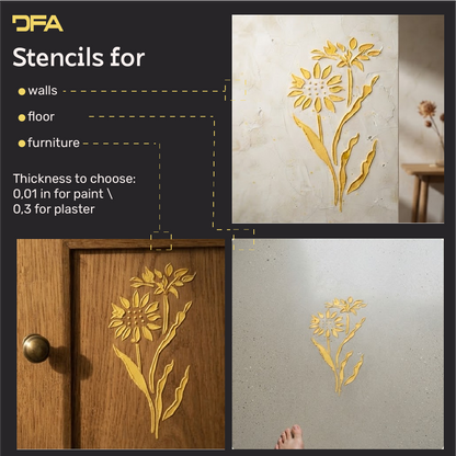DFA "Flower" Stencil for Decoupage on Interior Decor Items (P00203)
