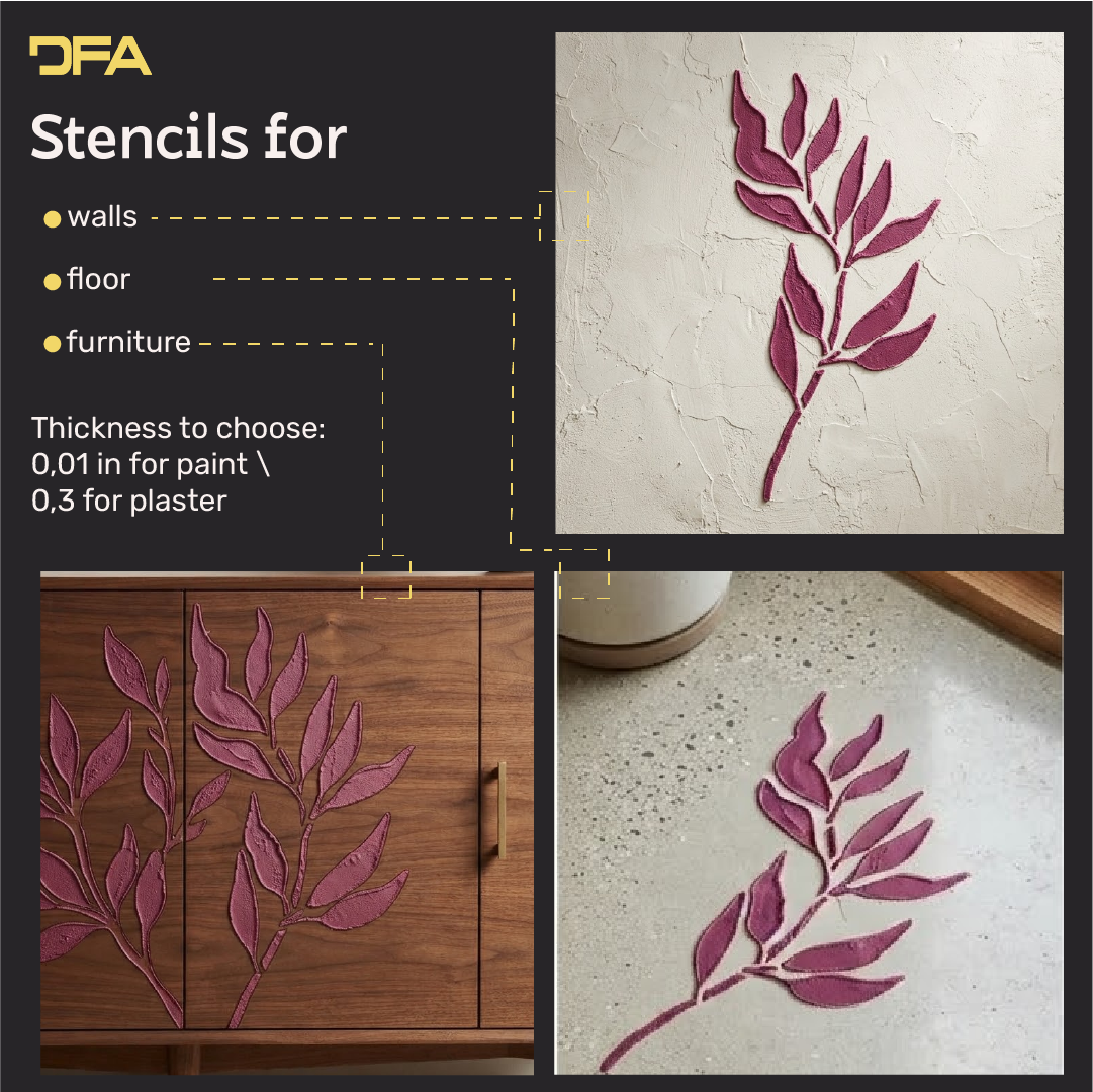 DFA "Flower" Stencil for Decoupage on Interior Decor Items (P00208)