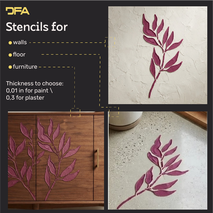 DFA "Flower" Stencil for Decoupage on Interior Decor Items (P00208)
