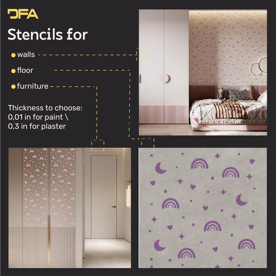 A moon on the walls – a magical atmosphere for a child's room with DFA 0.3–1 mm (E00100)