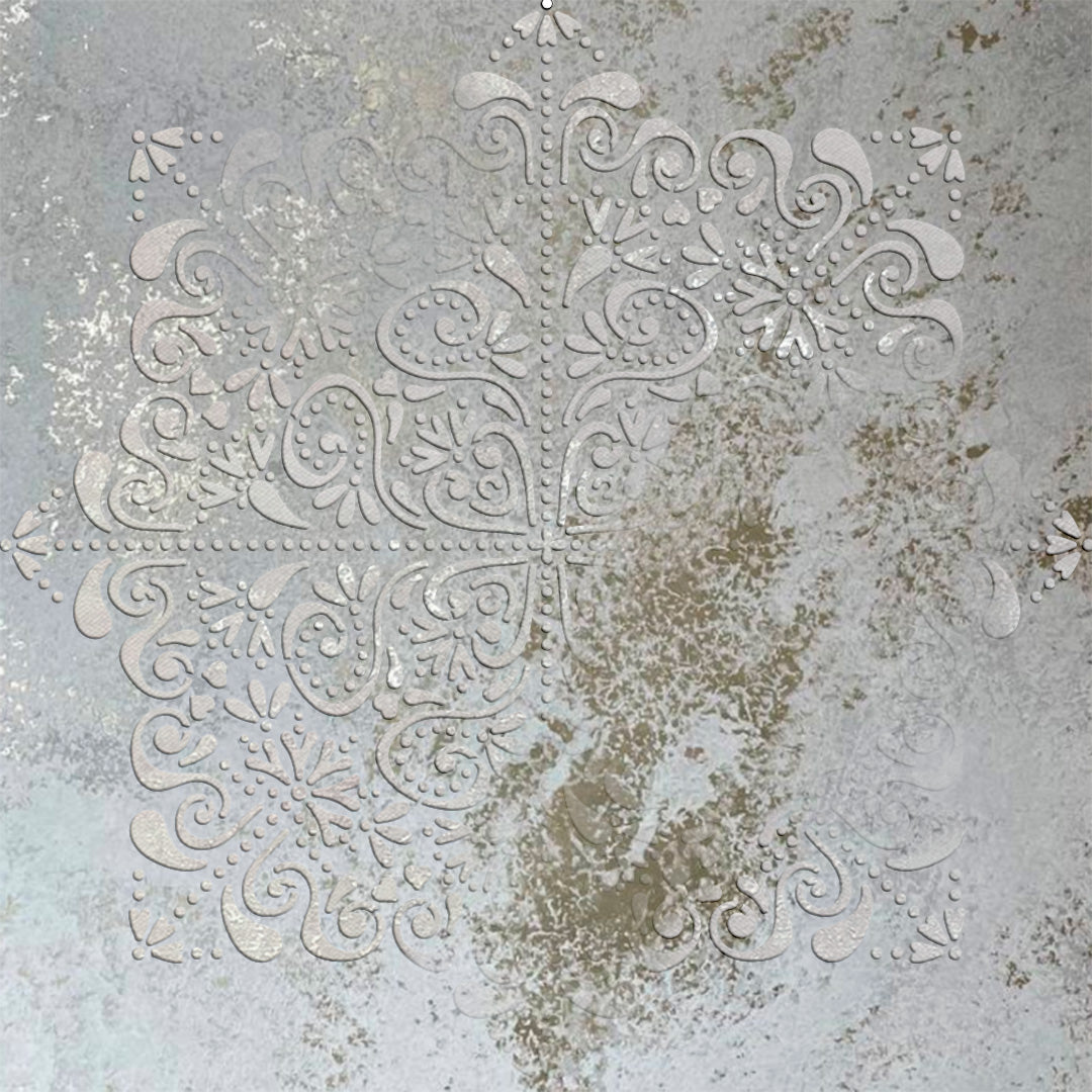 Reusable stencil DFA for decorative plaster and paint Oriental pattern 0.3-1mm (V00050)