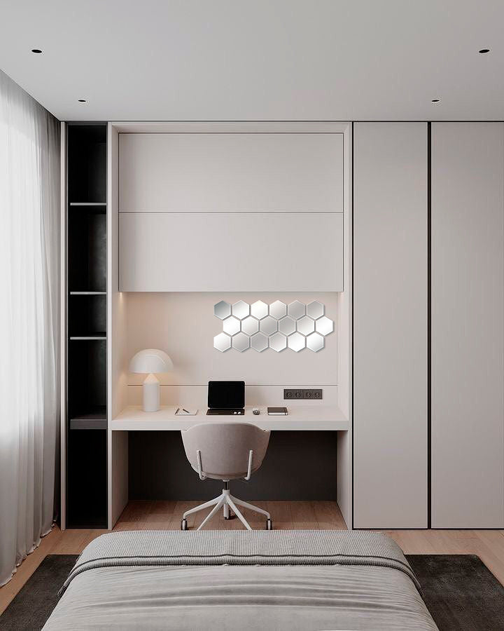 DFA Honeycomb Mirror Decor: A Modern Geometric Accent for Any Space, 18pcs/36pcs (YA00028)