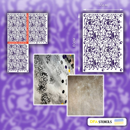 Oriental motifs in a modern version - stencil DFA for decorative decoration 0.3-1 mm (V000021-d)