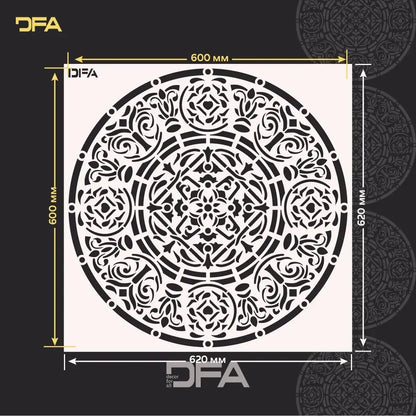 Round patterns - a new aesthetic of decorative plaster with a stencil DFA 0.3-1 mm (С00116)