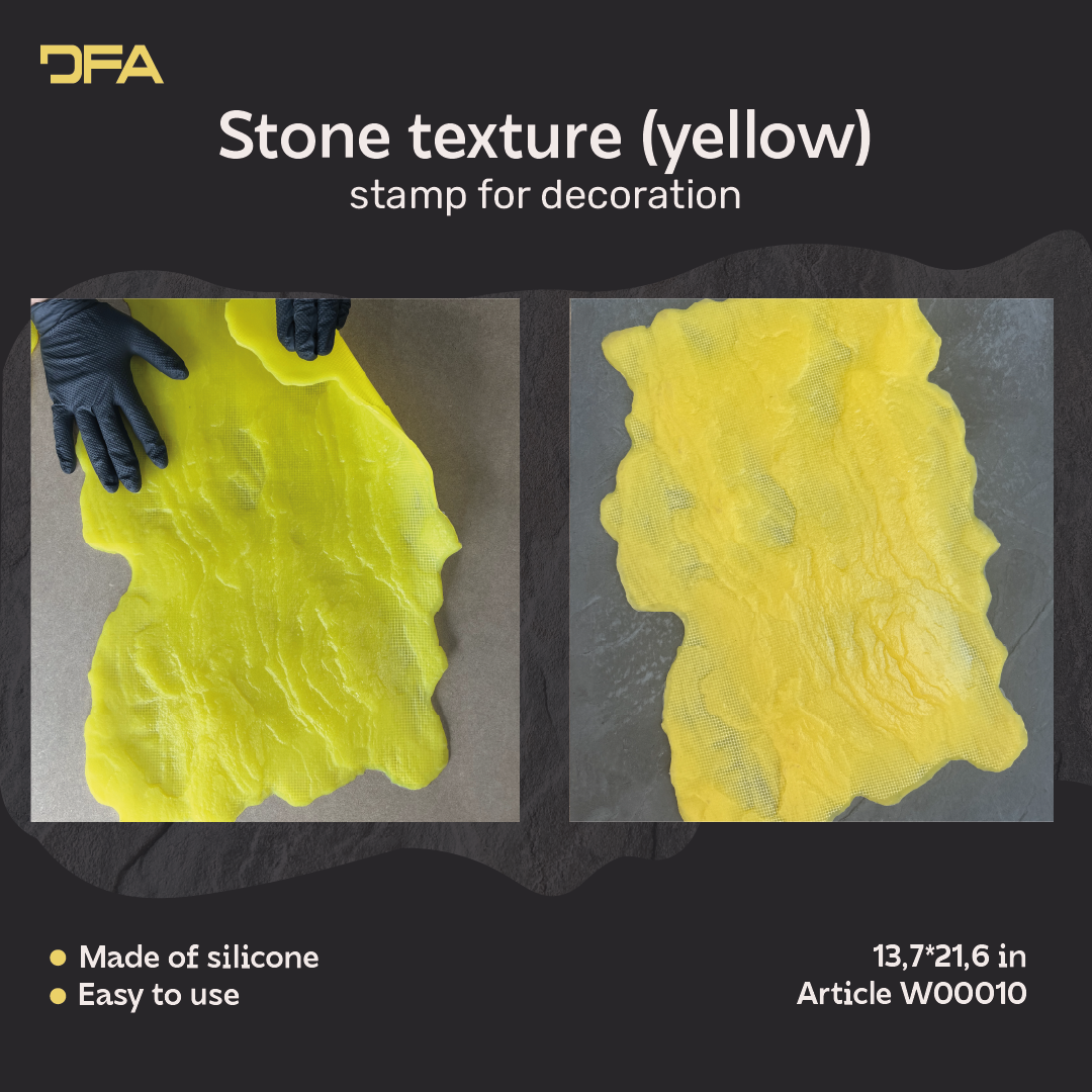 Silicone impression for decoration Stone texture (yellow) W00010