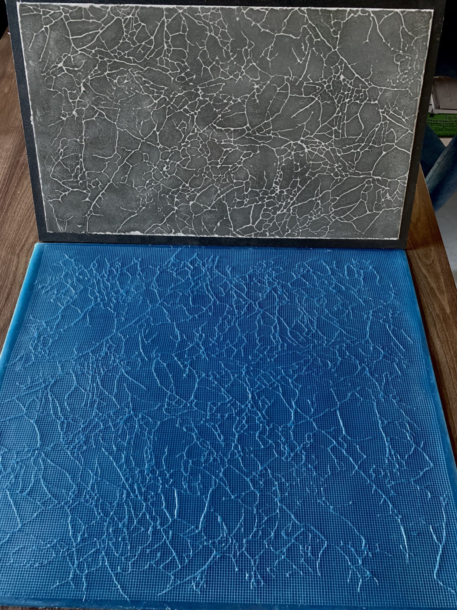Silicone impression for decoration Marble veins blue W00001