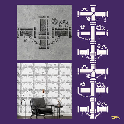 Stencil DFA reusable for decorative plaster Loft 23 (L00030)