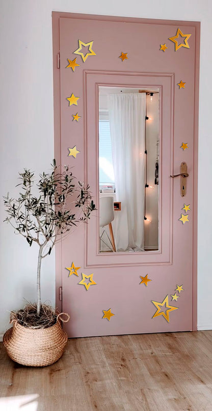 Create a unique interior with DFA Stars mirror decor, 9 pcs/18 pcs, 18 pcs, Gold