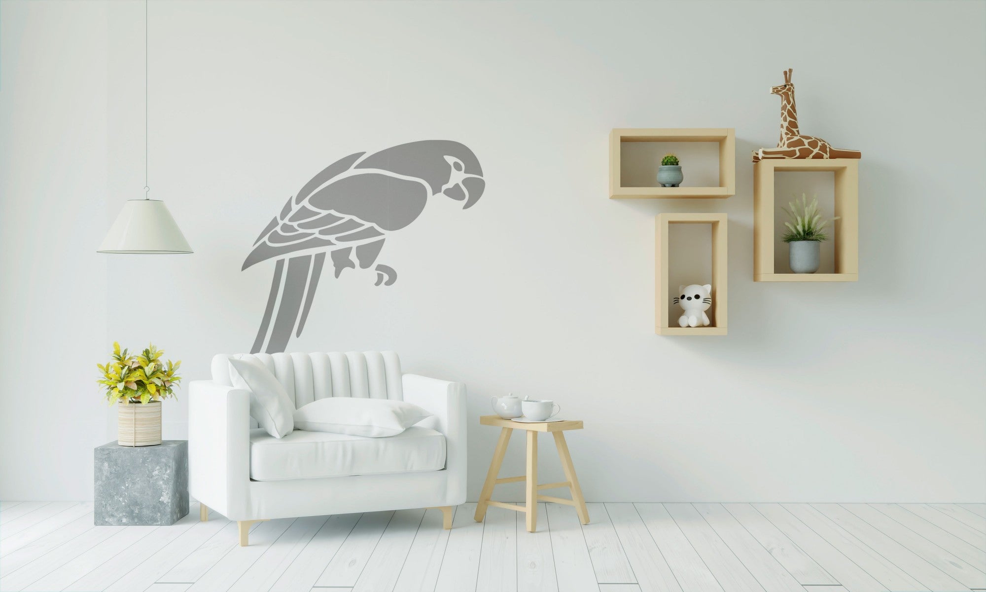 Stencil DFA Parrot for plaster and paint 0.3-1mm (J00005)