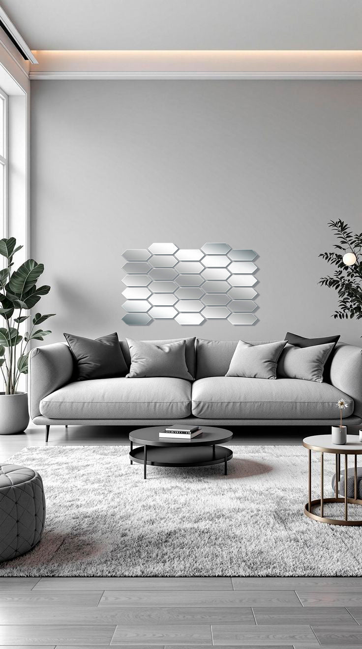 Geometric Magic: DFA Mirror Honeycombs Visually Expanding Space 15pcs/30pcs (YA00011)